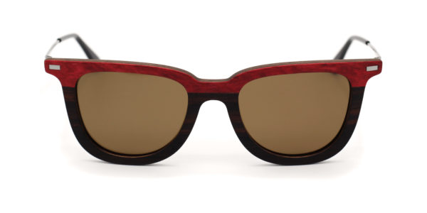 Lunettes en bois Rouge et Ebene