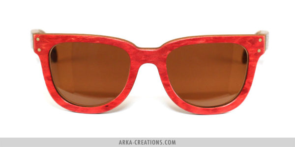 Lunettes en bois Rouge et Noir