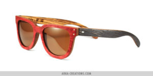 Lunettes en bois Rouge et Noir