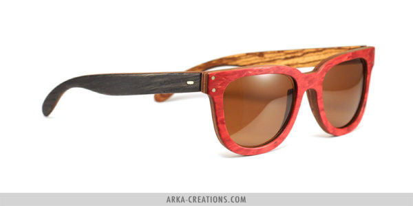 Lunettes en bois Rouge et Noir