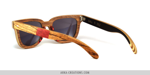 Lunettes en bois Rouge et Zebrano