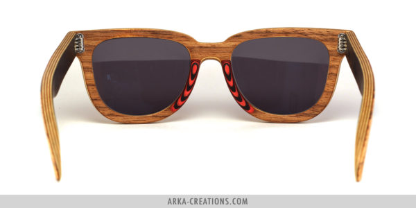 Lunettes en bois Rouge et Zebrano