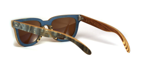 Lunettes de soleil en bois Noir et Bleu