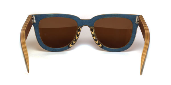 Lunettes de soleil en bois Noir et Bleu