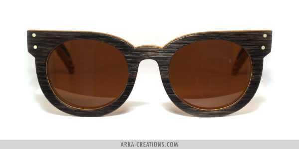 Lunettes en Bois Noir et Marqueterie