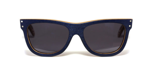 Lunettes en bois Tulipier bleu et Ebene blanc