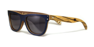 Lunettes en bois Tulipier bleu et Ebene blanc