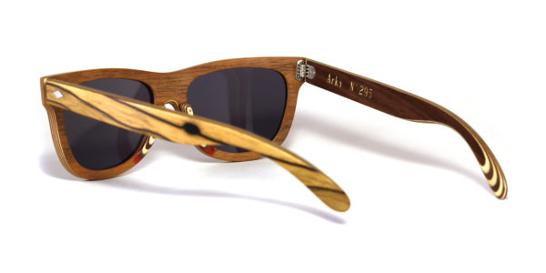 Lunettes en bois Tulipier bleu et Ebene blanc