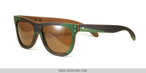 Lunettes en bois Noir et Vert