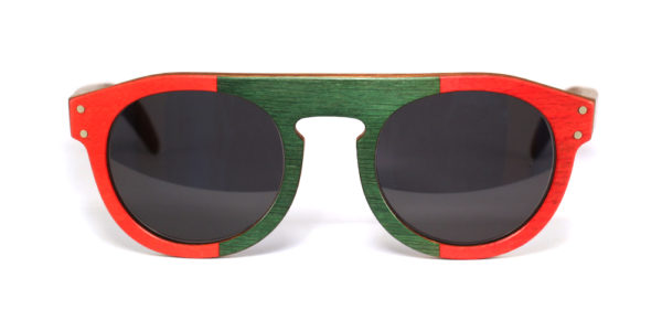 Lunettes en bois Rouge et Vert