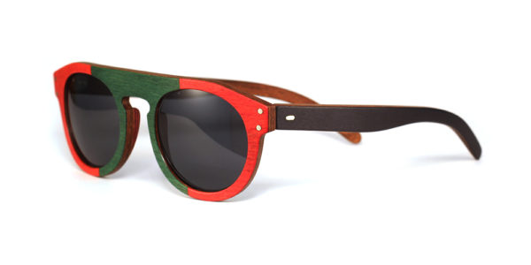 Lunettes en bois Rouge et Vert