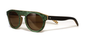 Lunettes en bois Vert et Noir