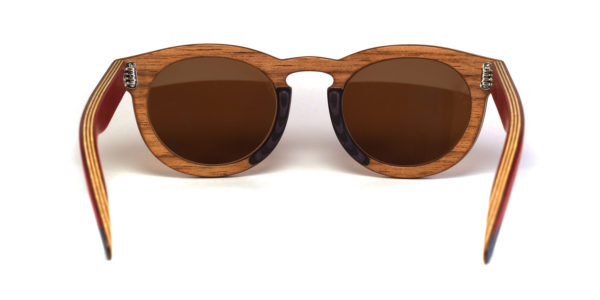 Lunettes en bois Bleu et Bordeaux