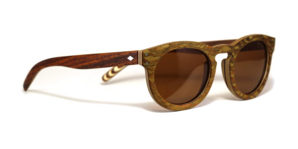 Lunettes en bois Vert et Palissandre