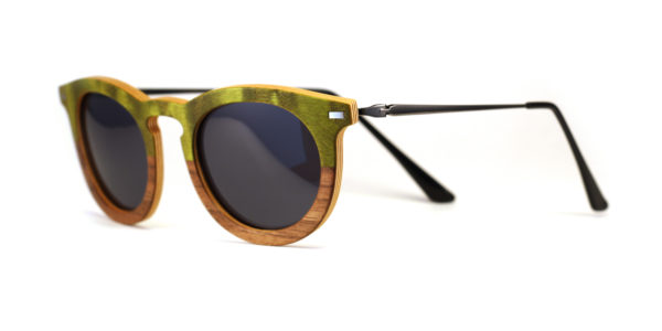 Lunettes en bois Vert et Noyer