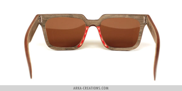 Lunettes en Bois Rouge et Gris