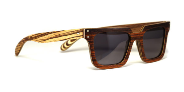 Lunettes en Bois Foncé et Zébré