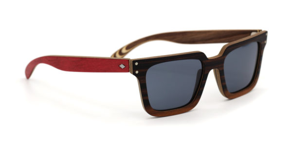 Lunettes en Bois Foncé et Bordeaux