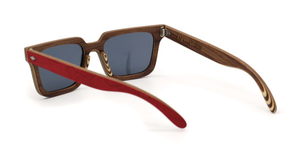 Lunettes en Bois Foncé et Bordeaux