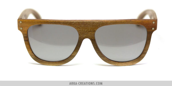 Lunettes de soleil en bois multicolore