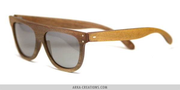 Lunettes de soleil en bois multicolore