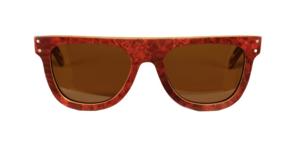 Lunettes en bois Clair et Rouge