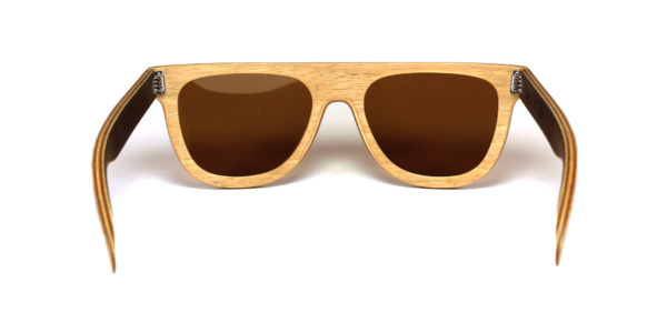 Lunettes en bois Clair et Rouge