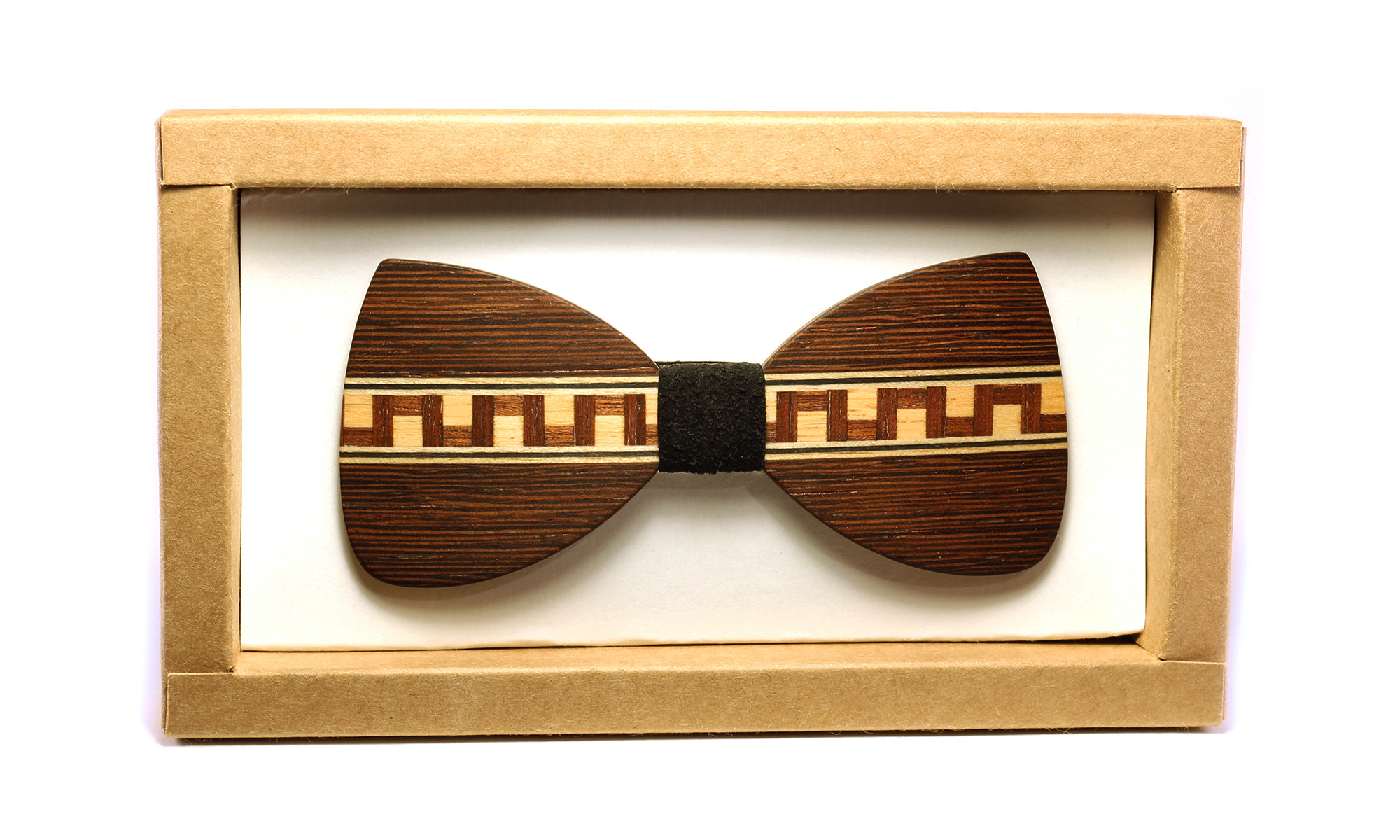 Nœud Papillon Marron et Marqueterie