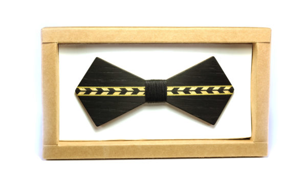 Nœud Papillon Noir en Bois