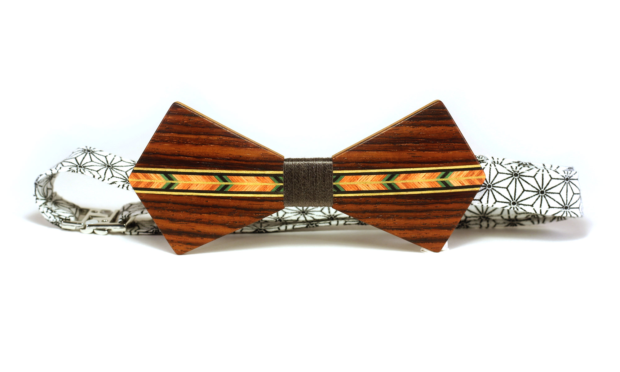 arka_creations_noeud_papillon_en_bois_np3_jack_palissandre_marqueterie_fleche_vert Nœud Papillon en Marqueterie et Palissandre