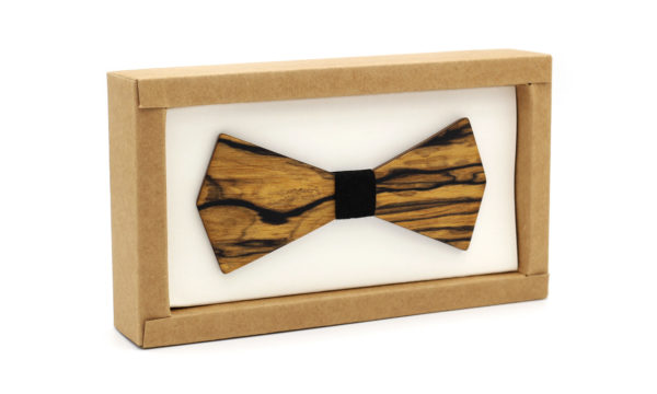 Nœud Papillon Homme en Bois Zébré