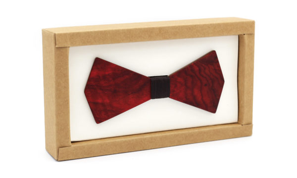 Nœud Papillon Homme en Bois Rouge