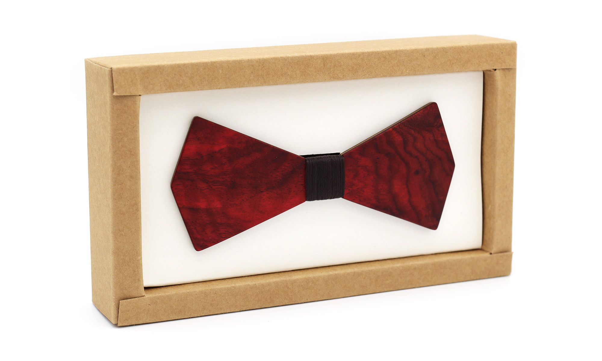 Nœud Papillon Homme en Bois Rouge