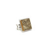 Bague Carré en Bois Gris