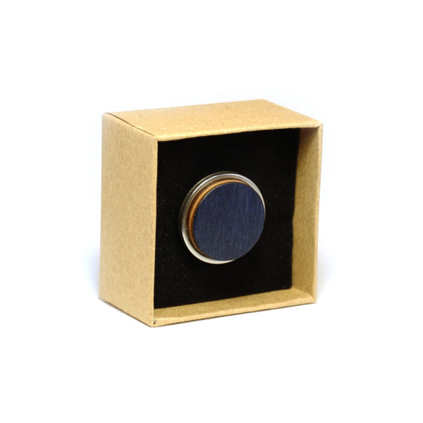 Bague Ronde en Bois Bleu