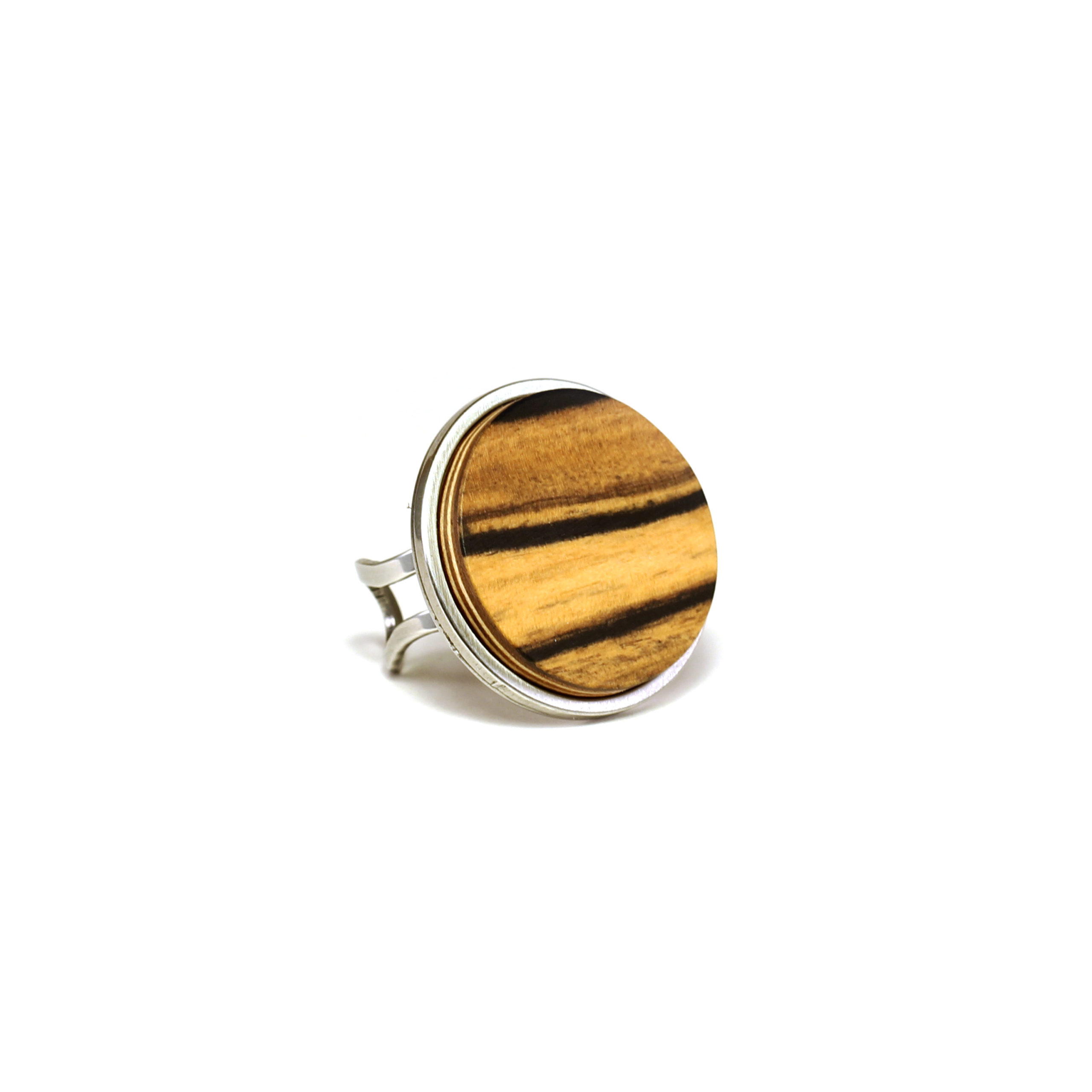 Bague Ronde en Bois d'Ebene