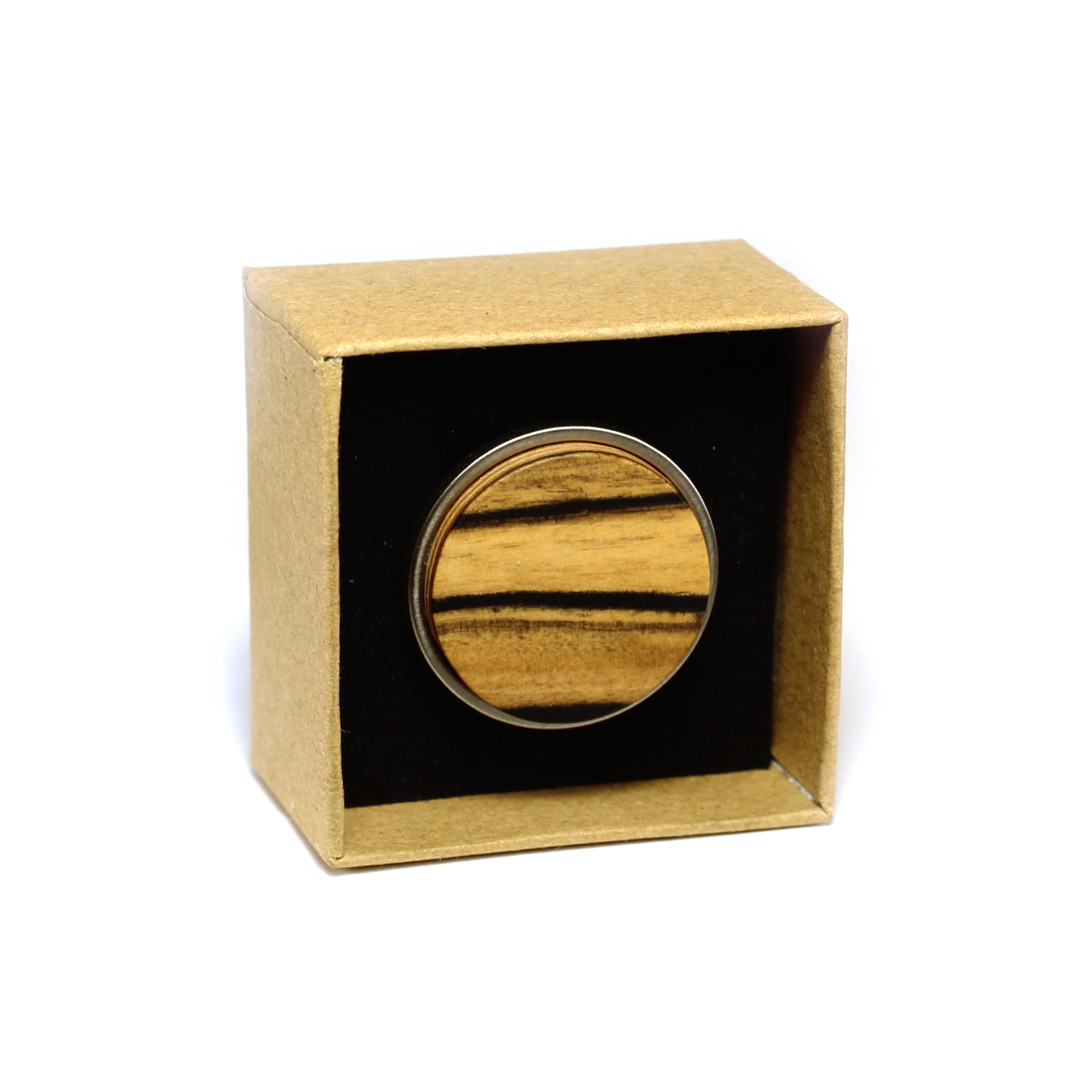 Bague Ronde en Bois d'Ebene