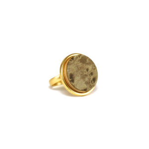 Bague Ronde en Bois Gris
