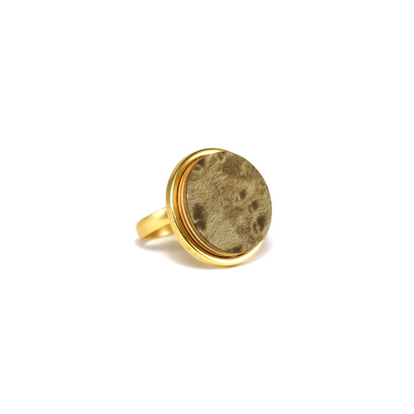Bague Ronde en Bois Gris