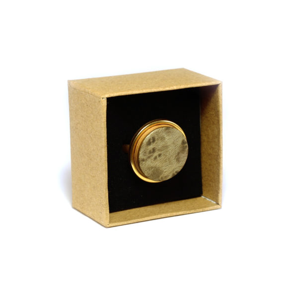 Bague Ronde en Bois Gris
