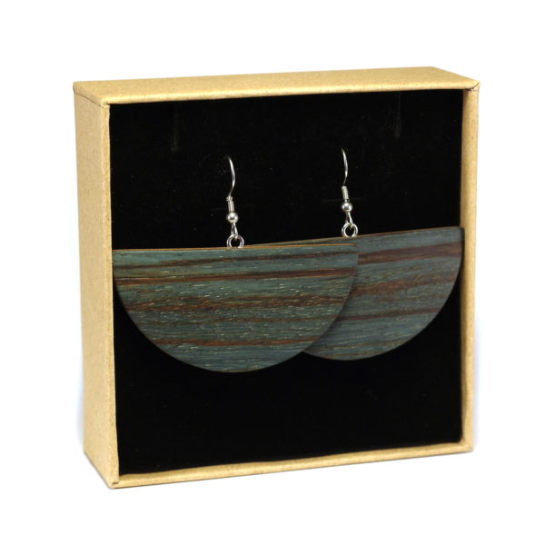 Boucles d'Oreilles en Bois Bleu