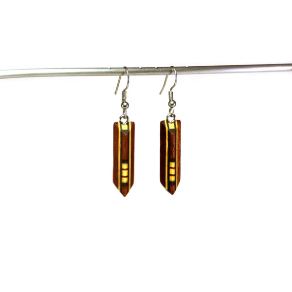 Boucles d'Oreilles Jaunes & Bois