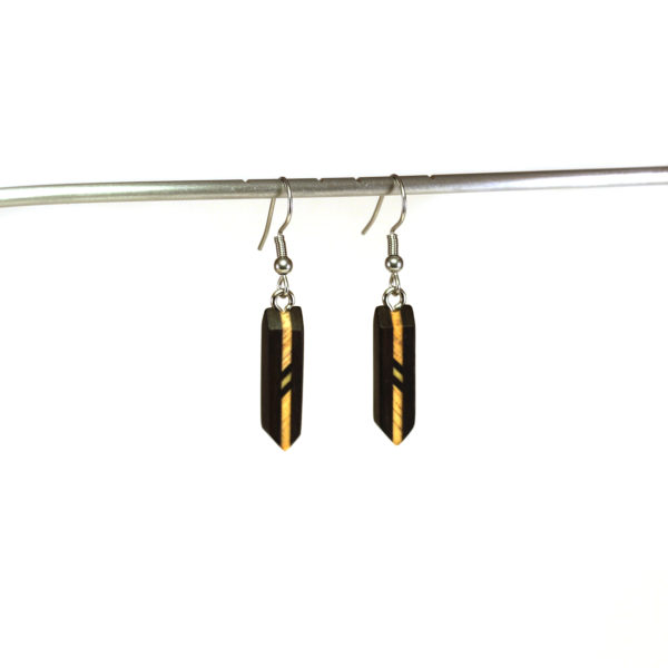 Boucles d'Oreilles en Bois Noires & Blanches