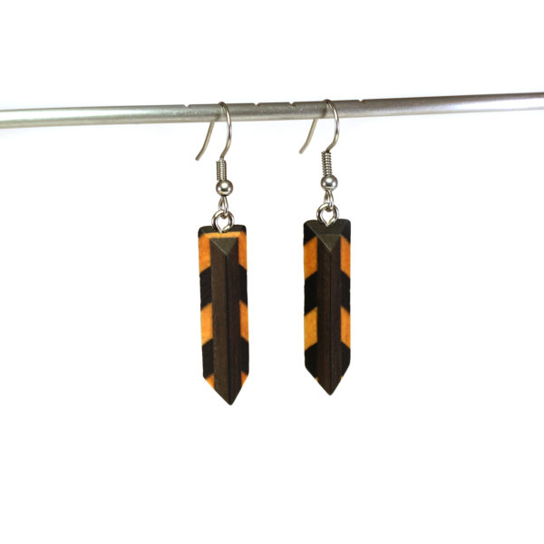 Boucles d'Oreilles Noires & Bois