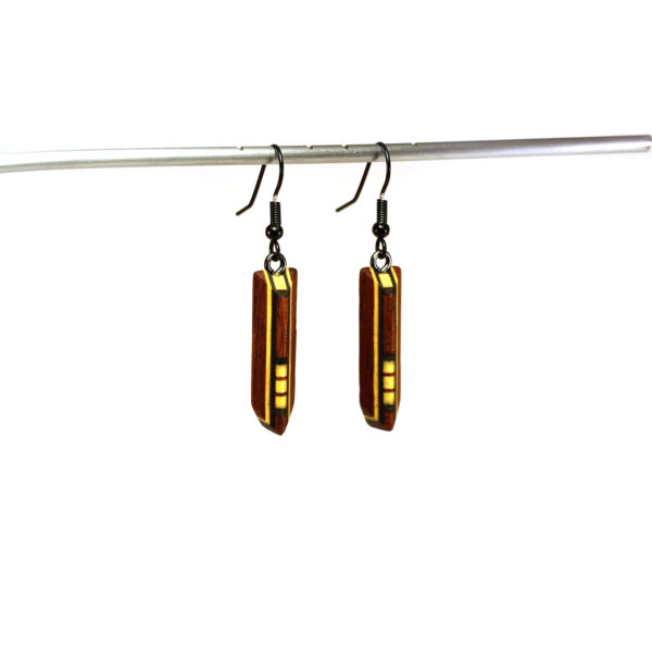 Boucles d'Oreilles Jaunes & Bois