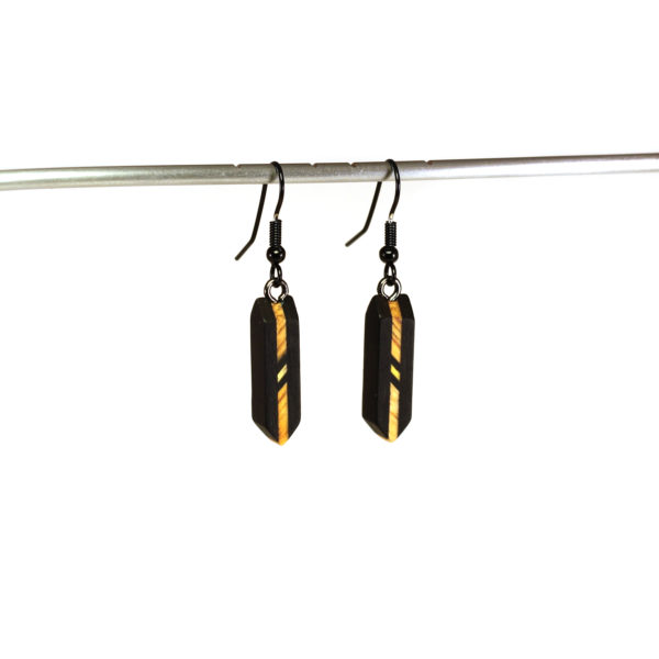 Boucles d'Oreilles en Bois Noires & Blanches