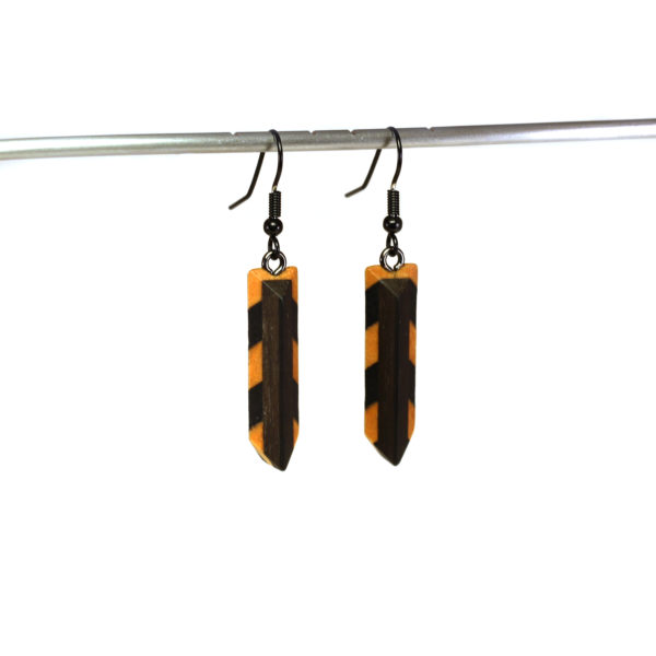 Boucles d'Oreilles Noires & Bois