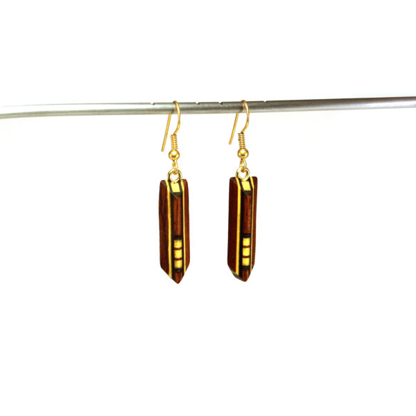 Boucles d'Oreilles Jaunes & Bois