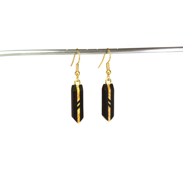 Boucles d'Oreilles en Bois Noires & Blanches