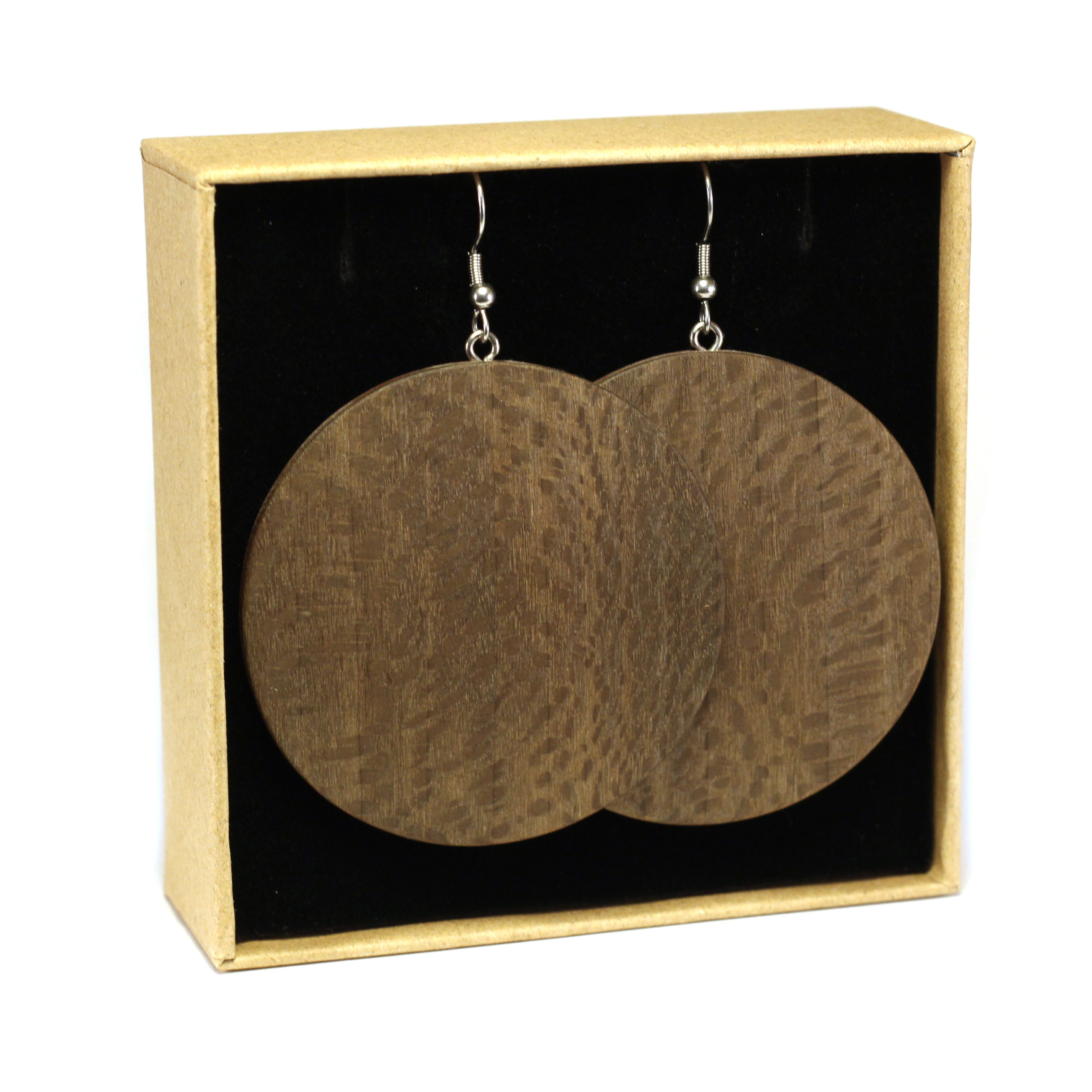 arka_creations_bijoux_en_bois_boucles_doreilles_rondes_platanemaillegris_2 Grandes Boucles d'Oreilles Grises